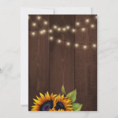 ラスティックなゴールドのひまわり エレガントな木製の結婚前お披露目パーティー 招待状 (裏面)