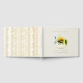 ラスティックなサンフラワーパンプキンのフラワーズウォーターカラーウェディング ゲストブック (全面)