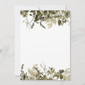 ラスティックなセイジグリーンのフレーム ブライダルシャワー 招待状 (裏面)