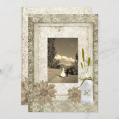 ラスティックなダイシーのウェスタンカントリーウェディング 招待状 (正面/裏面)