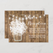 ラスティックなベイビーズブレス&ストリングライトの披露宴 招待状 (正面/裏面)