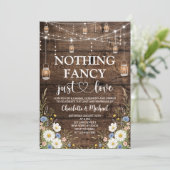 ラスティックなワイルドフラワーの結婚式 Nothing Fancy Just Love 招待状 (スタンド正面)