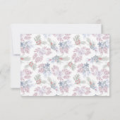 ラスティックな冬のグリーン ウォーターカラー ウェディング RSVP (裏面)