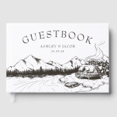 ラスティックな冬の山のウェディングゲスト ゲストブック (正面)