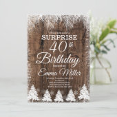 ラスティックな冬の40歳誕生日パーティー 招待状 (スタンド正面)