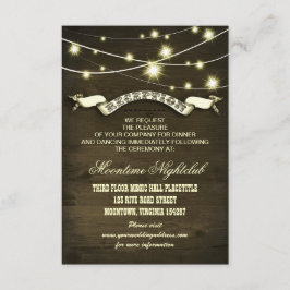 ラスティックな国産の受付カード ストリングライト 招待状