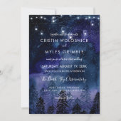 ラスティックな夜空の森 ウェディング インビテーション (正面)
