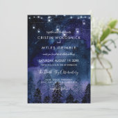 ラスティックな夜空の森 ウェディング インビテーション (スタンド正面)