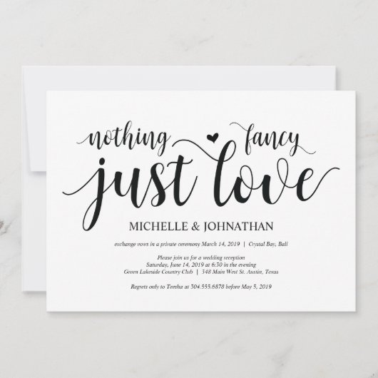 ラスティックな挙式後の招待状カード 招待状 (正面)