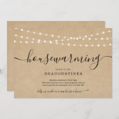 ラスティックな新居パーティー招待状 案内状 (正面/裏面)