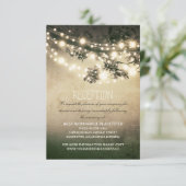 ラスティックな木の枝とライトの結婚式披露宴 エンクロージャーカード (スタンド正面)