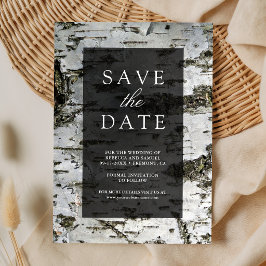 ラスティックな樺の木の皮のモダンウェディング セーブザデート