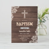 ラスティックな洗礼パーティーの招待状 招待状 (スタンド正面)