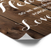 ラスティックな照明のハート型ゲストブック ウェディング ポスター (角)