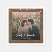 ラスティックな照明の写真 結婚式 スタンダードカクテルナプキン (正面)