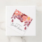ラスティックな牡丹のエレガントなスクリプト ブライダルシャワー フェイバータグ (インサイチュ)