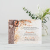 ラスティックな秋と鳥小屋の結婚式の詳細 エンクロージャーカード (スタンド正面)