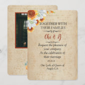 ラスティックな秋のウェディングカード招待状 招待状 (正面/裏面)