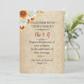 ラスティックな秋のウェディングカード招待状 招待状 (スタンド正面)