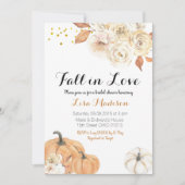 ラスティックな秋のパンプキンラブ ブライダルシャワー 招待状 (正面)