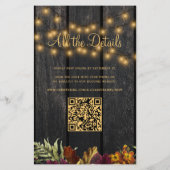 「ラスティックな秋の雰囲気をまとった、オールインワンのウェディング招待状」 チラシ (裏面)