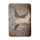 ラスティックな納屋の木の野生の花カウボーイウェスタンスター バスマット (正面縦)