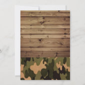 ラスティックな納屋の木材を使用したウエスタンカントリー カモフラージュ結婚式 招待状 (裏面)