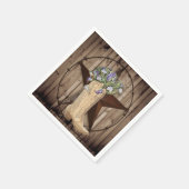 ラスティックな納屋の木材 ワイルドフラワー カウボーイ ウエスタンスター スタンダードカクテルナプキン (角)