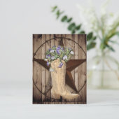 ラスティックな納屋の木材 ワイルドフラワー カウボーイ ウエスタンスター 招待状 (スタンド正面)