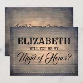 ラスティックな結婚式であなたが私の花嫁の介添え人になってくれる？ | ブライズメイド 招待状