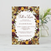 ラスティックな花とエレガントな ブライダルシャワー 招待状 (スタンド正面)