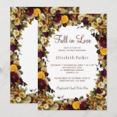 ラスティックな花とエレガントな ブライダルシャワー 招待状 (正面/裏面)