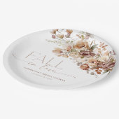 ラスティックな花のブライダルシャワーに恋して ペーパープレート (アングル)