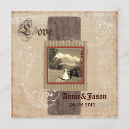 ラスティックな西部カントリー スチームパンク ウェディング 招待状