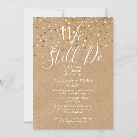 ラスティックな誓いの更新 私たちはいまだに ゴールドスター インビテーション (正面)