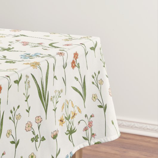 ラスティックな野の花の草原 手描きのカラフルデザイン テーブルクロス (インサイチュ)