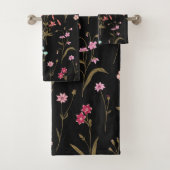 ラスティックな野の花の草原 手描きのカラフルデザイン バスタオルセット (インサイチュ)