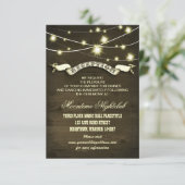 ラスティックな雰囲気のストリングライト　カントリー　レセプション　カード 招待状 (スタンド正面)