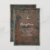 ラスティックな馬蹄の結婚式の披露宴情報 招待状 (正面/裏面)