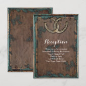 ラスティックな馬蹄形の結婚式の披露宴情報 招待状 (正面/裏面)