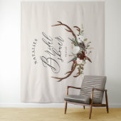 ラスティックな鹿の水彩花のブライダルシャワーバナー タペストリー (インサイチュ)