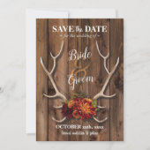 ラスティックな鹿の角がロマンチックなウェディングで記念日を保存しよう。 招待状 (正面)