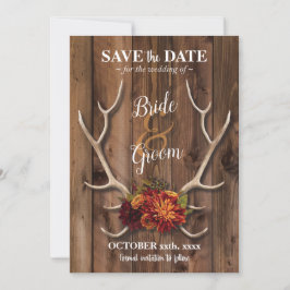 ラスティックな鹿の角がロマンチックなウェディングで記念日を保存しよう。 招待状