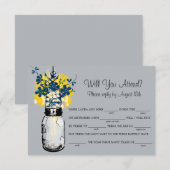 ラスティックな麻のビン ワイルドフラワー LIB RSVP (正面/裏面)