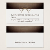 ラスティックな麻のボウ、オムツくじチケット (正面&裏面)