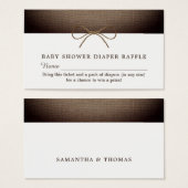 ラスティックな麻のボウ、オムツくじ券 (正面&裏面)