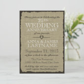 ラスティックな麻の結婚記念日 招待状 (スタンド正面)