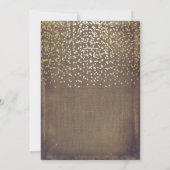 ラスティックな麻の花レースゴールドの誕生日パーティー 招待状 (裏面)