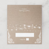 ラスティックな麻ひもストリングライトレースウェディング プレイスカード (外部開封)