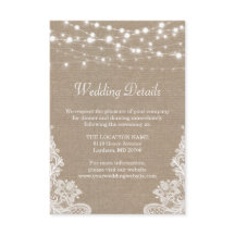 ラスティックな麻ひも ストリングライト レース ウェディング 詳細